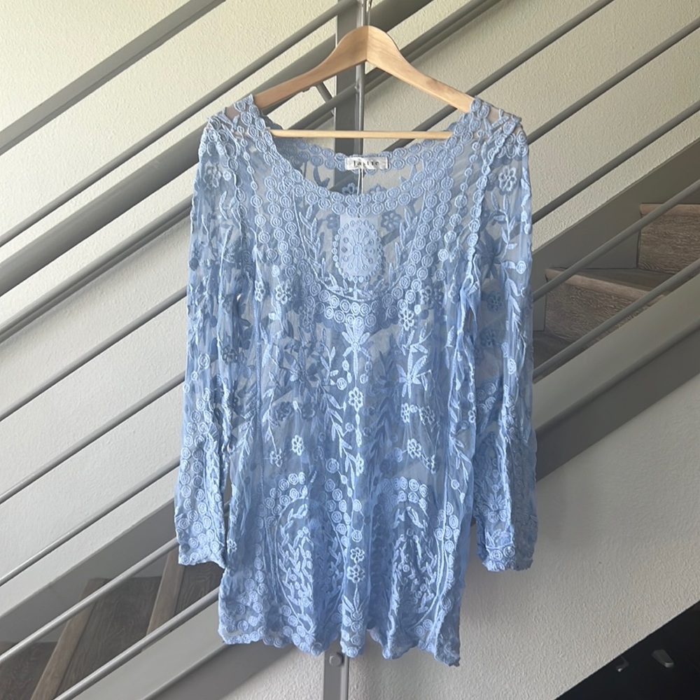 NWT Blue Lace Overlay Dress, S